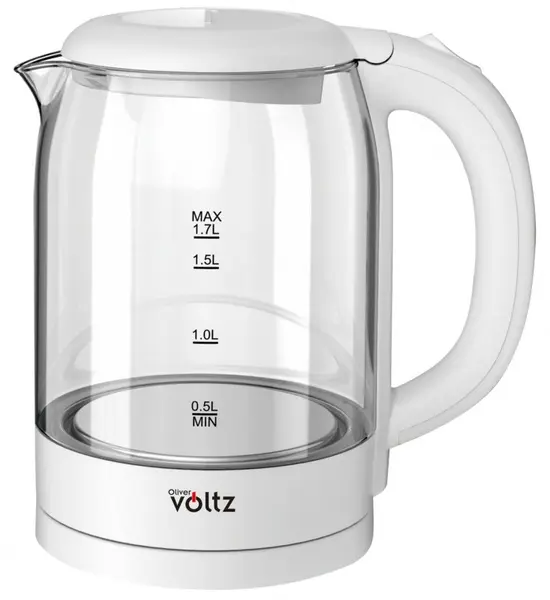 Fierbător electric Oliver Voltz - OV51230XW, 2200W, 1.7 l, alb