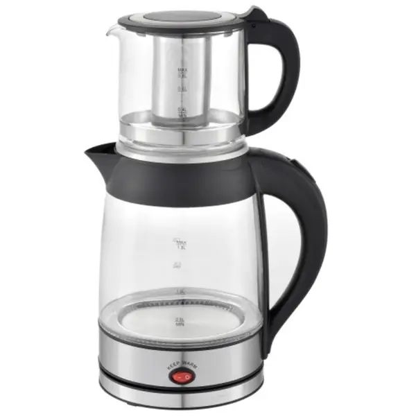 Fierbator Electric si Ceainic, Putere 2200W, Capacitate 1.8 l si 0.8 l, Argintiu