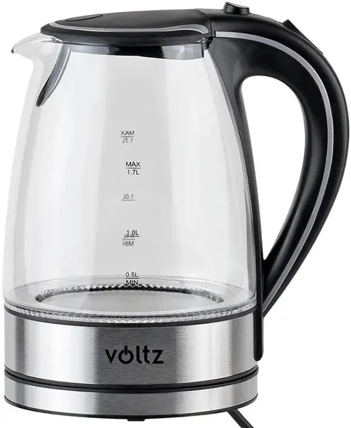 Fierbător electric Voltz - V51230E, 2200W, 1.7 l, negru