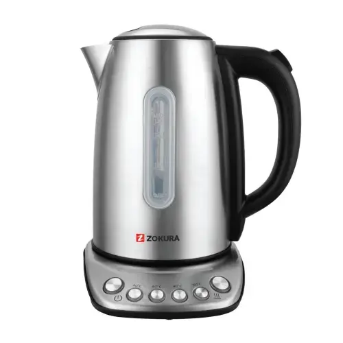 Fierbator electric Zokura Z1246, 1.7 L, 2200 W, 4 Trepte de temperatura (Argintiu)