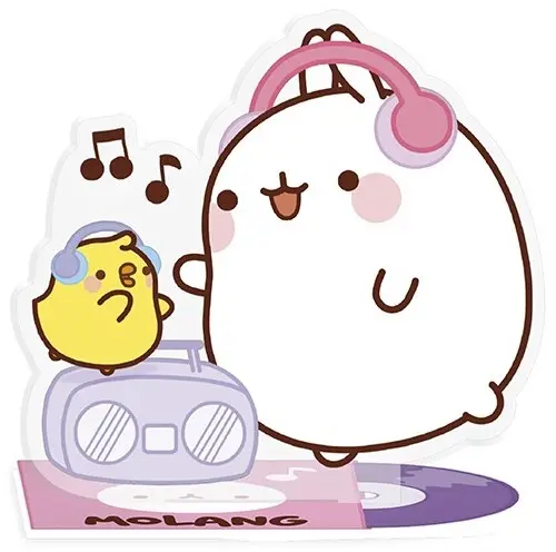 Figură acrilică ABYstyle Animation: Molang - Music fan Molang
