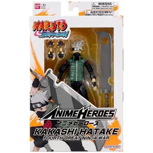Figurina Bandai Naruto Shippuden - Anime Heroes, Hatake Kakashi Fourth Great Ninja War, 16.5 cm