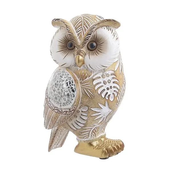 figurina bufnita decor din rasina 9 x 8x 15 cm