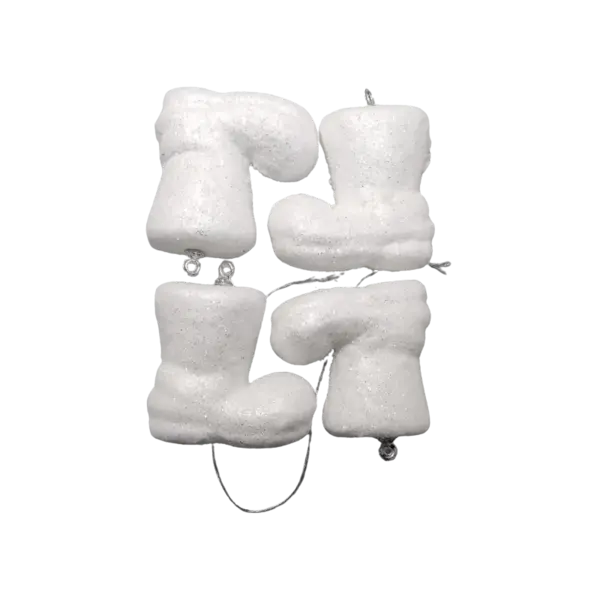 Figurina cizmulita cu sclipici pentru activitati crafts,polistiren,4 bucati set,5cm