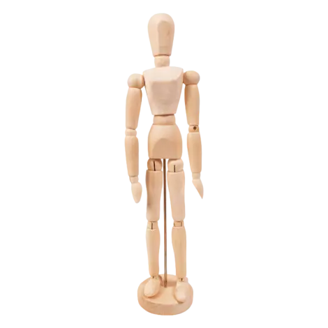 Figurina corp uman cu articulatii mobile, pe suport vertical, pentru pictura, desen