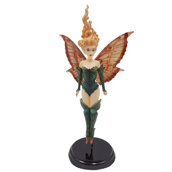 Figurina decorativa DEPOX , Zana Focului, rasina, lucrata manual, 17 cm, verde