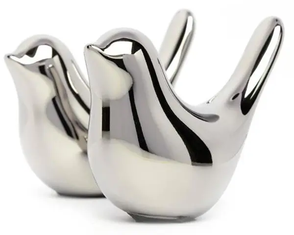 Figurină decorativă Morello - Silver Bird, 6.3 cm