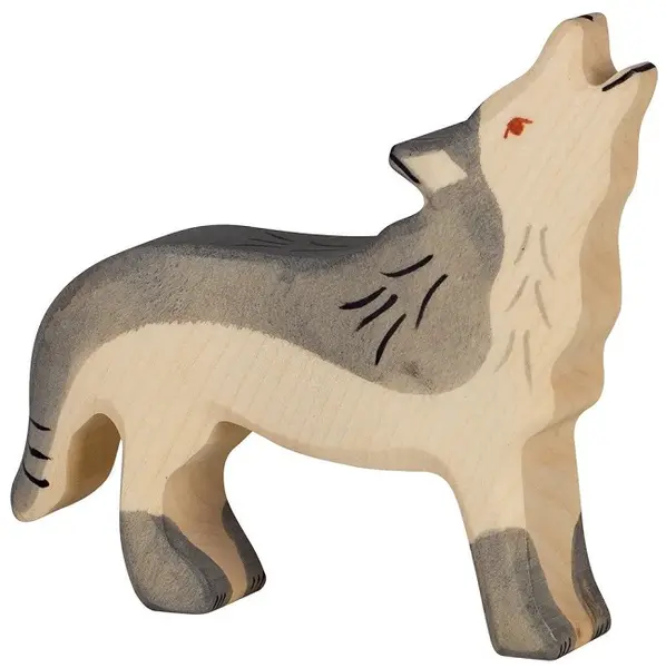 Figurina din lemn Holztiger - lup urlator