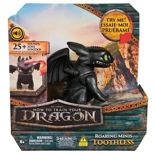 Figurina How To Train Your Dragon 2025 - Roaring Minis Toothless, 4 ani+, Negru