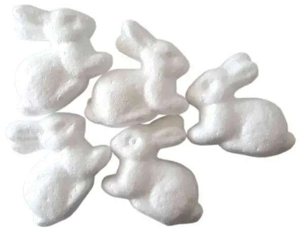 Figurina iepure pentru activitati crafts,polistiren,6cm,5 bucati set