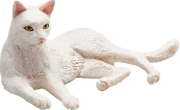 Figurina Mojo Animal Planet - Pisica, alba, culcata