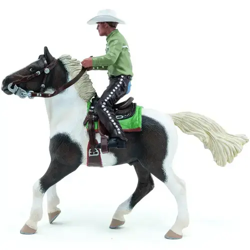 Figurina Papo - Cai si Ponei, Cowboy si Calul Sau