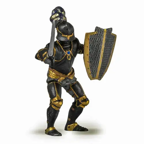 Figurina Papo - Personaje medievale, Cavaler in armura neagra