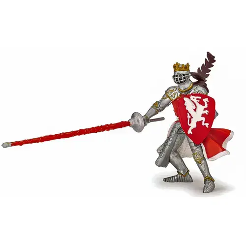 Figurina Papo - Personaje medievale, Rege cu blazon dragon rosu