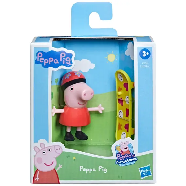 Figurina Peppa Pig cu skateboard, 7 cm, F3758
