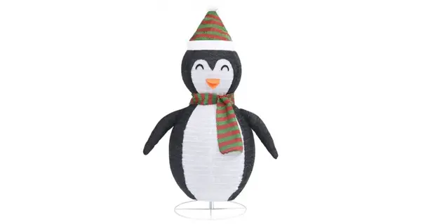 Figurina pinguin decorativa Craciun, LED, 120 cm, tesatura lux