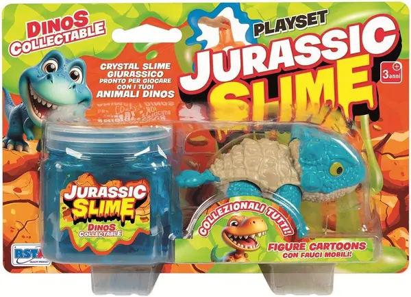 Figurină RS Toys Jurassic - Dinozaur transformabil cu slime, albastru