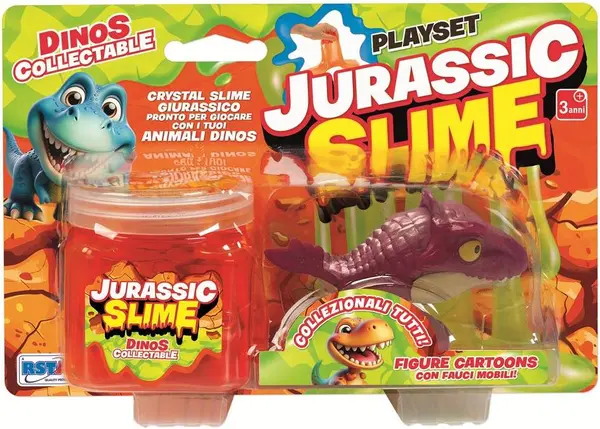 Figurină RS Toys Jurassic - Dinozaur transformabil cu slime, roșu