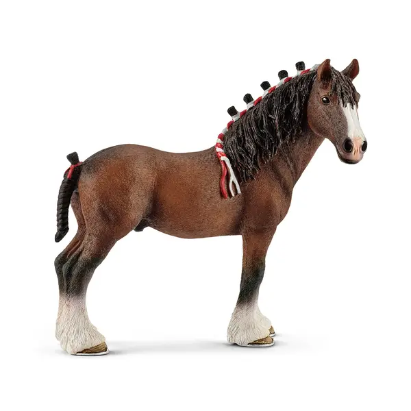 Figurina Schleich Farm World Horses - Armasar Clydesdale cu coama impletita