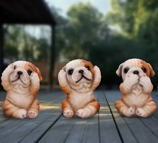 Figurina - Three Wise Bulldogs - See No Evil | Nemesis Now