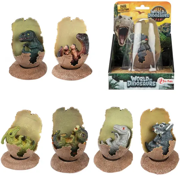 Figurină Toi Toys - World of Dinosaurs, pui de dinozaur într-un ou spart, sortiment
