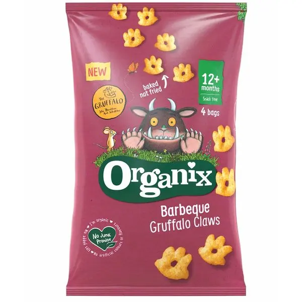 Figurine ecologice din porumb cu branza cu barbecue 12 luni+ Gruffalo, Organix | 4x15 g