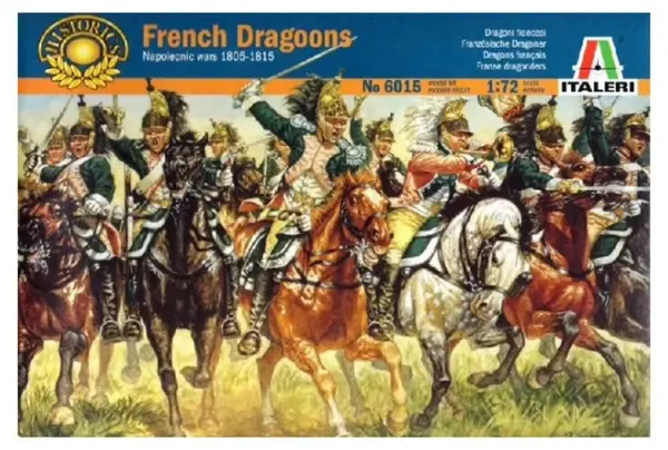 Figurine pentru hobby Italeri Militare: Soldați - Dragoni francezi, Războaiele Napoleoniene, 34 de figurine