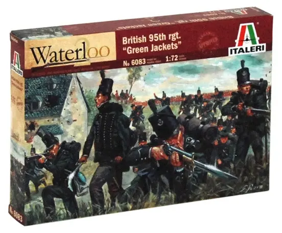 Figurine pentru hobby Italeri Militare: Soldați - Waterloo 200 Războaiele Napoleoniene: Regimentul 95 al Infanteriei Regale Britanice „Jachete Verzi”, 48 de figurine