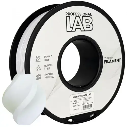 Filament 3D Proffesional Lab, Diamentru 1.75mm, Greutate: 1KG, Culoare: Alb, Material: PETG, Temperatura: 220-240c