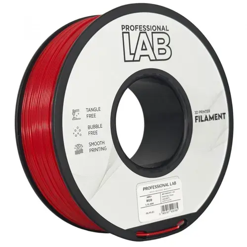 Filament 3D Proffesional Lab, Diamentru 1.75mm, Greutate: 1KG, Culoare: Rosu, Material: ABS+, Temperatura: 220-250c
