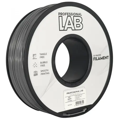 Filament 3D Proffesional Lab, Diamentru 1.75mm, Greutate: 1KG, Culoare: Gri, Material: ABS+, Temperatura: 220-250c