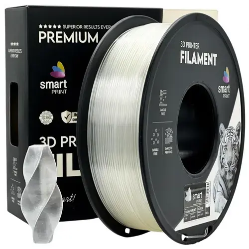 Filament SMART PRINT HS-PLA Transparent, Diametru 1.75mm, Greutate: 1kg, Temperatura duza: 180C – 240C, Temperatura platforma: 50C – 60C
