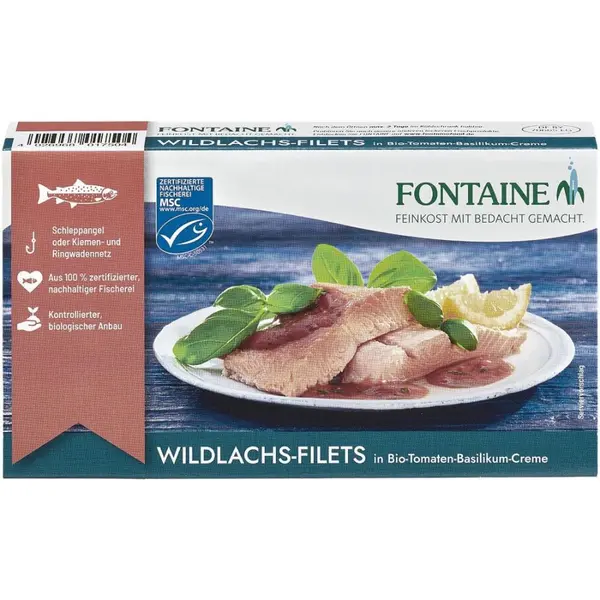 File de somon salbatic in sos de tomate cu busuioc - 200 g