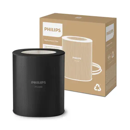 Filtru pentru purificator de aer Philips FY2200/30, HEPA NanoProtect, Filtrarea HEPA în 3 etape, Compatibilitate cu seria 2200, Durata de viata 3 ani