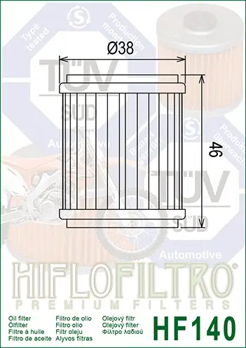 Filtru Ulei HF140 Hiflofiltro Husqvarna Yamaha