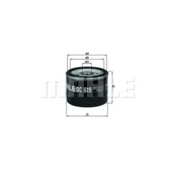 Filtru ulei MAHLE ORIGINAL OC 619