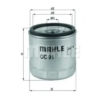 Filtru ulei MAHLE ORIGINAL OC 91D1