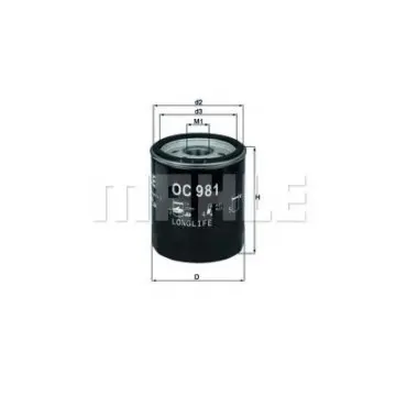 Filtru ulei MAHLE ORIGINAL OC 981