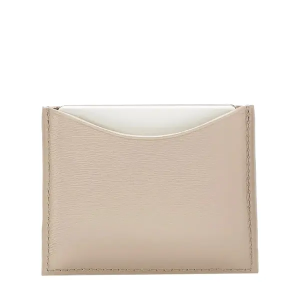 Fine leather refillable compact case