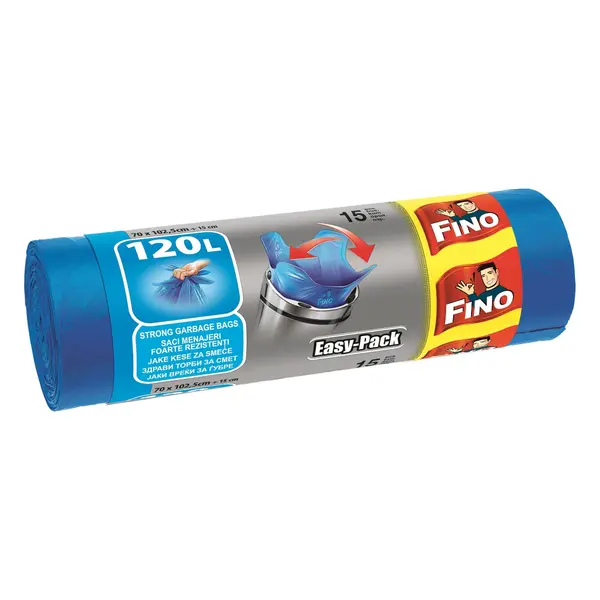 Fino Saci menajeri, cu urechi, 120 L, 15 buc, Easy Pack