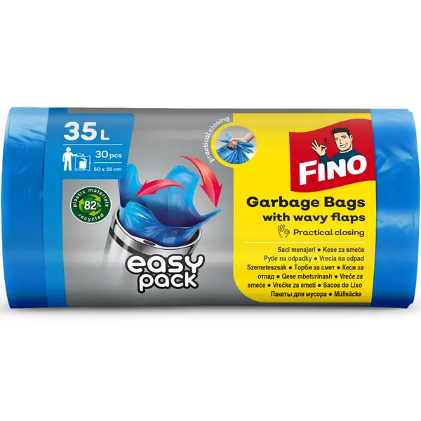 Fino Saci menajeri, cu urechi, 35 L, 30 buc, Easy Pack