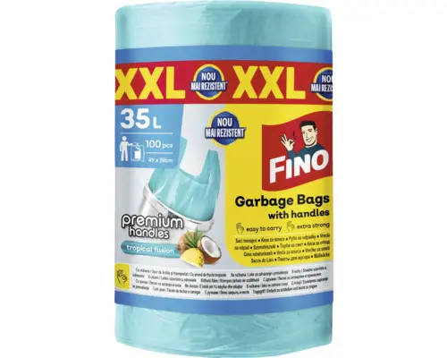 Fino Saci menajeri parfumati, cu manere, 35 L, 100 buc
