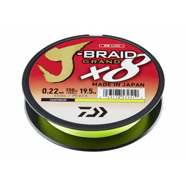 Fir J-Braid Grand X8 0.22mm 19.5kg 135m Chartreuse