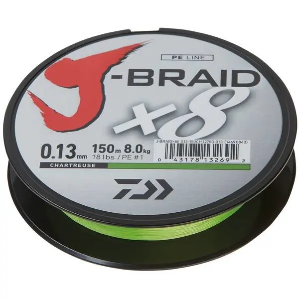 Fir J-Braid X8 Chartreuse 0.13mm 8kg 150m
