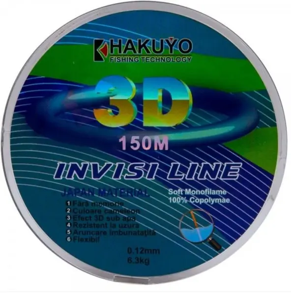 Fir MONOFILAMENT hakuyo invisi-line Accesorii pescuit > Nada si momeli 3D -rpla de 150M