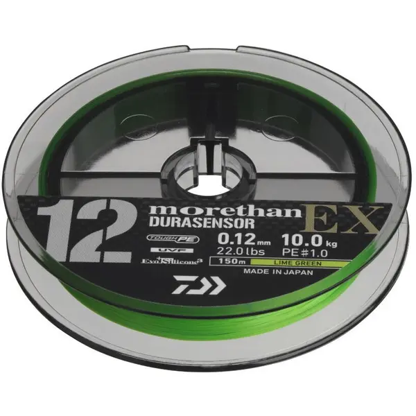 Fir Morethan Durasensor 12 Braid EX+Si3 0.16mm 14kg Lime Green 150m
