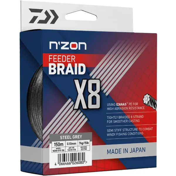Fir N'Zon X8 Braid Steel Gray 0.10mm 7kg 150m