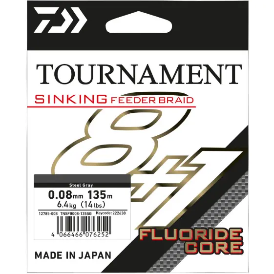 Fir Tournament Sinking Feeder Braid 0.12mm 9.4kg 135m Steel Grey