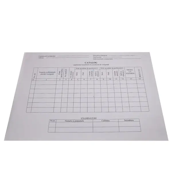 Fisa catalog cuprinzand rezultatele la examenul de corigenta Fisa catalog cuprinzand rezultatele la examenul de corigenta