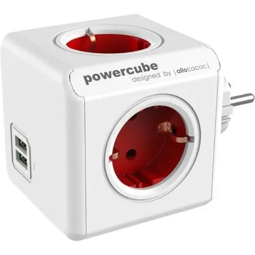 Fisa PowerCub 4 prize+2 usb Allocacoc P-CUBE-ORUSB2/RD-ALC